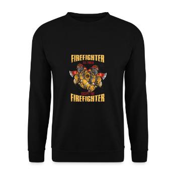 Feuerwehrmann Feuerwehr & Sprüche - Unisex Pullover - Schwarz - Vorne - Alina (178cm) & Michal (187cm)
