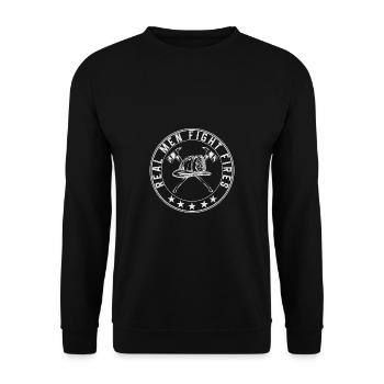 Feuerwehrmann Feuerwehr & Sprüche - Unisex Pullover - Schwarz - Vorne - Alina (178cm) & Michal (187cm)