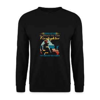 Feuerwehrmann Feuerwehr & Sprüche - Unisex Pullover - Schwarz - Vorne - Alina (178cm) & Michal (187cm)