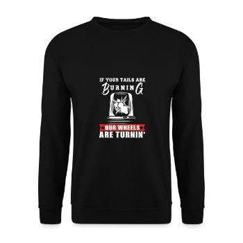 Feuerwehrmann Feuerwehr & Sprüche - Unisex Pullover - Schwarz - Vorne - Alina (178cm) & Michal (187cm)