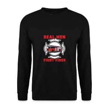 Feuerwehrmann Feuerwehr & Sprüche - Unisex Pullover - Schwarz - Vorne - Alina (178cm) & Michal (187cm)