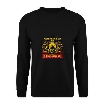 Feuerwehrmann Feuerwehr & Sprüche - Unisex Pullover - Schwarz - Vorne - Alina (178cm) & Michal (187cm)