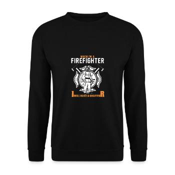 Feuerwehrmann Feuerwehr & Sprüche - Unisex Pullover - Schwarz - Vorne - Alina (178cm) & Michal (187cm)