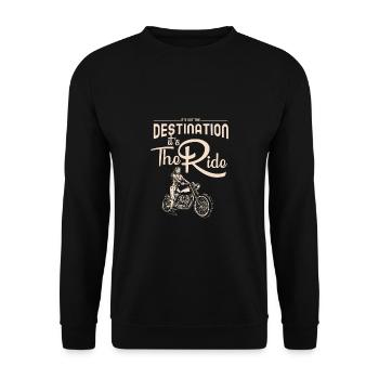 Lustiges Motorrad Geschenk Biker Spruch - Unisex Pullover - Schwarz - Vorne - Alina (178cm) & Michal (187cm)