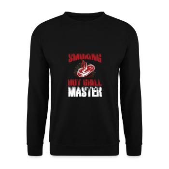 Lustiger Grill-Spruch I Grillen Motiv - Unisex Pullover - Schwarz - Vorne - Alina (178cm) & Michal (187cm)