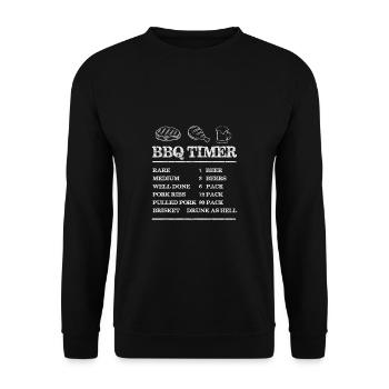 Lustiger Grill-Spruch I Grillen Motiv - Unisex Pullover - Schwarz - Vorne - Alina (178cm) & Michal (187cm)