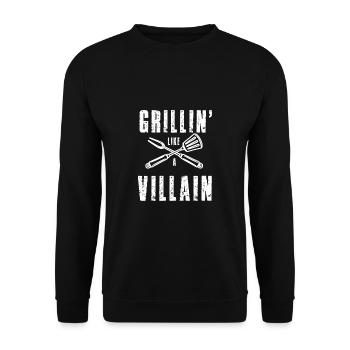 Lustiger Grill-Spruch I Grillen Motiv - Unisex Pullover - Schwarz - Vorne - Alina (178cm) & Michal (187cm)