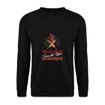 Lustiger Grill-Spruch I Grillen Motiv - Unisex Pullover - Schwarz - Vorne - Alina (178cm) & Michal (187cm)