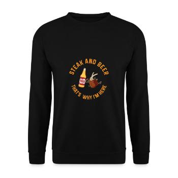 Lustiger Grill-Spruch I Grillen Motiv - Unisex Pullover - Schwarz - Vorne - Alina (178cm) & Michal (187cm)