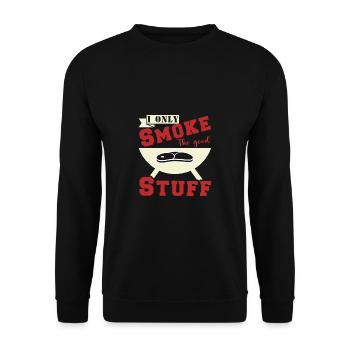 Lustiger Grill-Spruch I Grillen Motiv - Unisex Pullover - Schwarz - Vorne - Alina (178cm) & Michal (187cm)