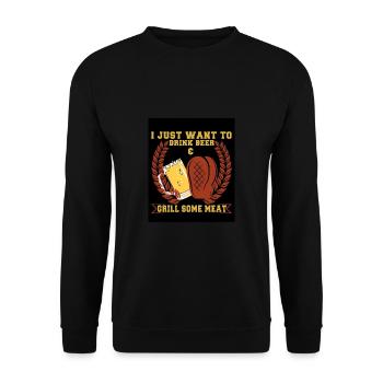 Lustiger Grill-Spruch I Grillen Motiv - Unisex Pullover - Schwarz - Vorne - Alina (178cm) & Michal (187cm)