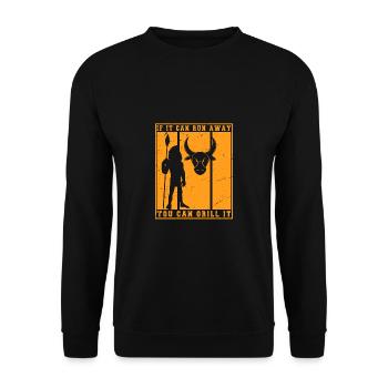 Lustiger Grill-Spruch I Grillen Motiv - Unisex Pullover - Schwarz - Vorne - Alina (178cm) & Michal (187cm)