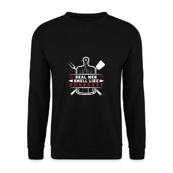 Lustiger Grill-Spruch I Grillen Motiv - Unisex Pullover - Schwarz - Vorne - Alina (178cm) & Michal (187cm)