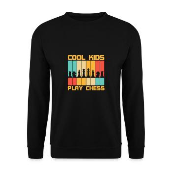 Cool Kids Play Chess Chess Pieces Chess Player - Unisex Sweatshirt - black - Front - Alina (178cm) & Michal (187cm)