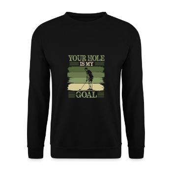 Golf Geschenk Witz Golfspieler Golfer - Unisex Pullover - Schwarz - Vorne - Alina (178cm) & Michal (187cm)