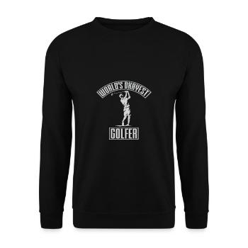 Golf Geschenk Witz Golfspieler Golfer - Unisex Pullover - Schwarz - Vorne - Alina (178cm) & Michal (187cm)