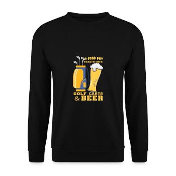 Golf Geschenk Witz Golfspieler Golfer - Unisex Pullover - Schwarz - Vorne - Alina (178cm) & Michal (187cm)