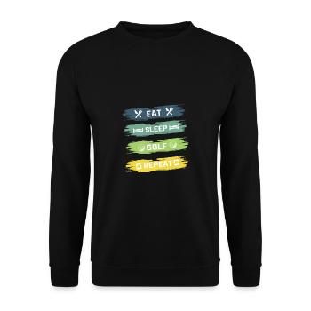 Golf Geschenk Witz Golfspieler Golfer - Unisex Pullover - Schwarz - Vorne - Alina (178cm) & Michal (187cm)