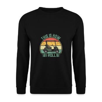 Golf Geschenk Witz Golfspieler Golfer - Unisex Pullover - Schwarz - Vorne - Alina (178cm) & Michal (187cm)