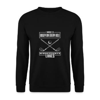 Golf Geschenk Witz Golfspieler Golfer - Unisex Pullover - Schwarz - Vorne - Alina (178cm) & Michal (187cm)
