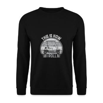 Golf Geschenk Witz Golfspieler Golfer - Unisex Pullover - Schwarz - Vorne - Alina (178cm) & Michal (187cm)