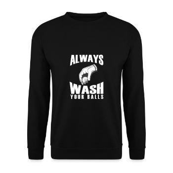 Golf Geschenk Witz Golfspieler Golfer - Unisex Pullover - Schwarz - Vorne - Alina (178cm) & Michal (187cm)