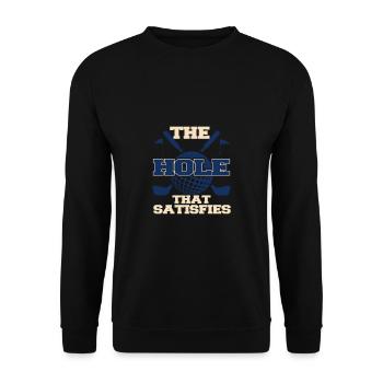 Golf Geschenk Witz Golfspieler Golfer - Unisex Pullover - Schwarz - Vorne - Alina (178cm) & Michal (187cm)