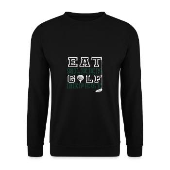 Golf Geschenk Witz Golfspieler Golfer - Unisex Pullover - Schwarz - Vorne - Alina (178cm) & Michal (187cm)