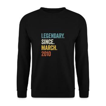 13 Years Legendary Since March 2010 13th Birthday - Unisex Sweatshirt - black - Front - Alina (178cm) & Michal (187cm)