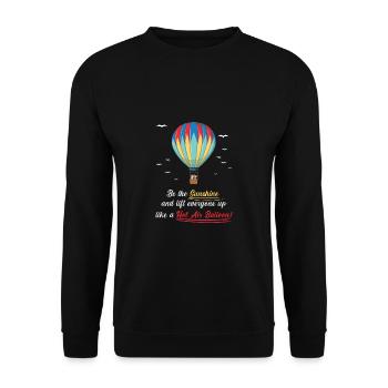 Heißluftballon & Ballon Fahrer Geschenk - Unisex Pullover - Schwarz - Vorne - Alina (178cm) & Michal (187cm)