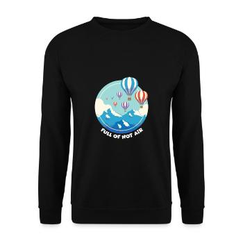 Heißluftballon & Ballon Fahrer Geschenk - Unisex Pullover - Schwarz - Vorne - Alina (178cm) & Michal (187cm)