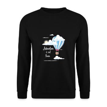 Heißluftballon & Ballon Fahrer Geschenk - Unisex Pullover - Schwarz - Vorne - Alina (178cm) & Michal (187cm)