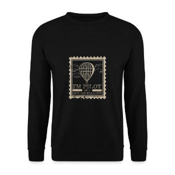 Heißluftballon & Ballon Fahrer Geschenk - Unisex Pullover - Schwarz - Vorne - Alina (178cm) & Michal (187cm)