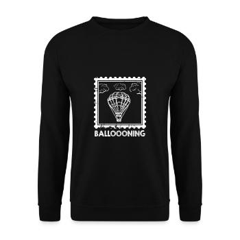 Heißluftballon & Ballon Fahrer Geschenk - Unisex Pullover - Schwarz - Vorne - Alina (178cm) & Michal (187cm)