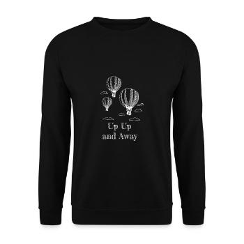 Heißluftballon & Ballon Fahrer Geschenk - Unisex Pullover - Schwarz - Vorne - Alina (178cm) & Michal (187cm)