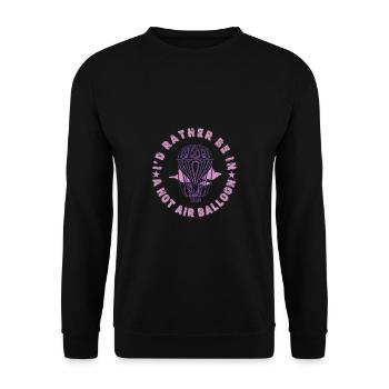 Heißluftballon & Ballon Fahrer Geschenk - Unisex Pullover - Schwarz - Vorne - Alina (178cm) & Michal (187cm)