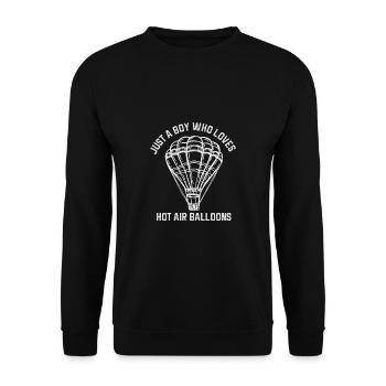 Heißluftballon & Ballon Fahrer Geschenk - Unisex Pullover - Schwarz - Vorne - Alina (178cm) & Michal (187cm)