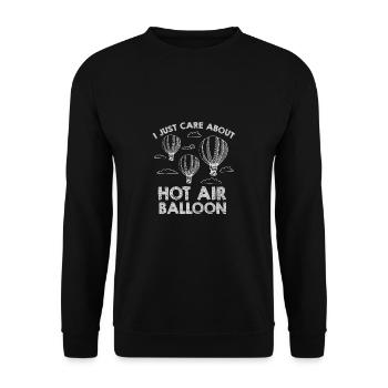 Heißluftballon & Ballon Fahrer Geschenk - Unisex Pullover - Schwarz - Vorne - Alina (178cm) & Michal (187cm)