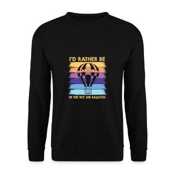 Heißluftballon & Ballon Fahrer Geschenk - Unisex Pullover - Schwarz - Vorne - Alina (178cm) & Michal (187cm)