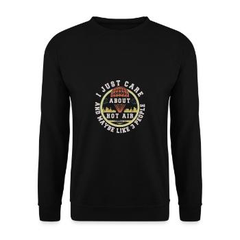 Heißluftballon & Ballon Fahrer Geschenk - Unisex Pullover - Schwarz - Vorne - Alina (178cm) & Michal (187cm)