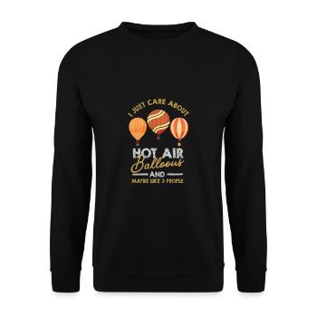 Heißluftballon & Ballon Fahrer Geschenk - Unisex Pullover - Schwarz - Vorne - Alina (178cm) & Michal (187cm)