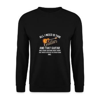Gitarre Musik Gitarisst Gitarren Spruch - Unisex Pullover - Schwarz - Vorne - Alina (178cm) & Michal (187cm)