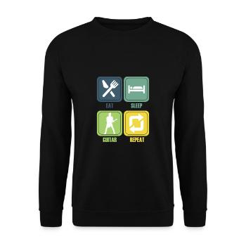 Gitarre Musik Gitarisst Gitarren Spruch - Unisex Pullover - Schwarz - Vorne - Alina (178cm) & Michal (187cm)