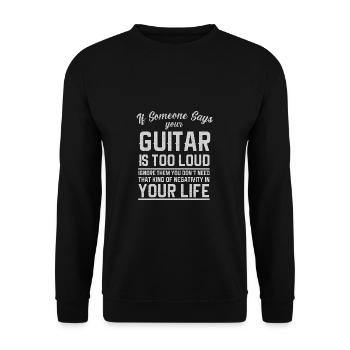 Gitarre Musik Gitarisst Gitarren Spruch - Unisex Pullover - Schwarz - Vorne - Alina (178cm) & Michal (187cm)