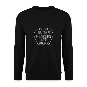 Gitarre Musik Gitarisst Gitarren Spruch - Unisex Pullover - Schwarz - Vorne - Alina (178cm) & Michal (187cm)