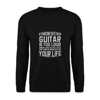 Gitarre Musik Gitarisst Gitarren Spruch - Unisex Pullover - Schwarz - Vorne - Alina (178cm) & Michal (187cm)