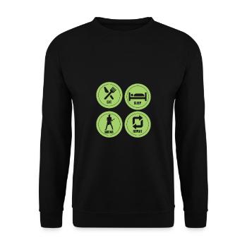 Gitarre Musik Gitarisst Gitarren Spruch - Unisex Pullover - Schwarz - Vorne - Alina (178cm) & Michal (187cm)