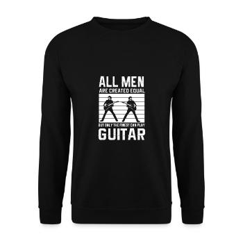 Gitarre Musik Gitarisst Gitarren Spruch - Unisex Pullover - Schwarz - Vorne - Alina (178cm) & Michal (187cm)