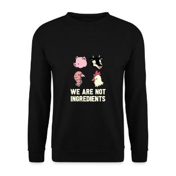 Vegan Fleischlos Tierlieb & Veganer - Unisex Pullover - Schwarz - Vorne - Alina (178cm) & Michal (187cm)