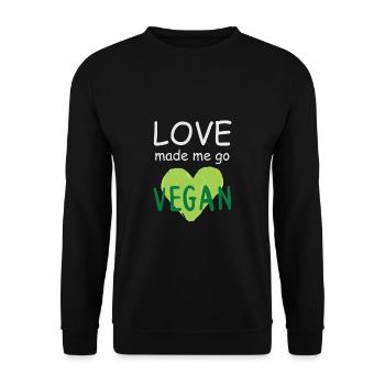 Vegan Fleischlos Tierlieb & Veganer - Unisex Pullover - Schwarz - Vorne - Alina (178cm) & Michal (187cm)